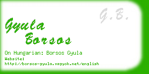 gyula borsos business card
